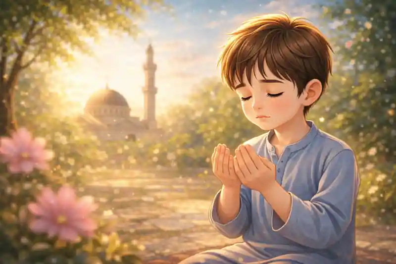 Dua eden küçük çocuk – dini masal görseli